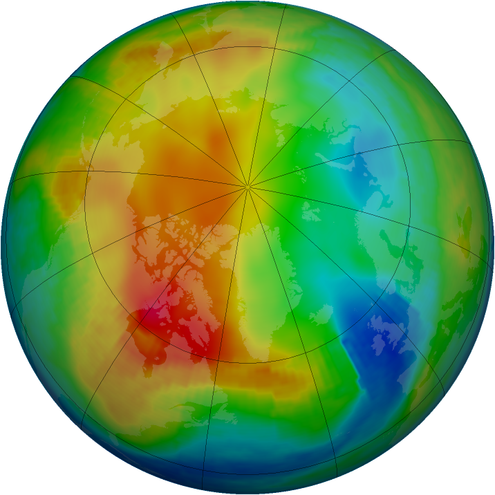 Arctic ozone map for 30 December 1997